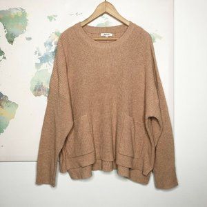 Madewell Patch Pocket Pullover Sweater Rose Boxy